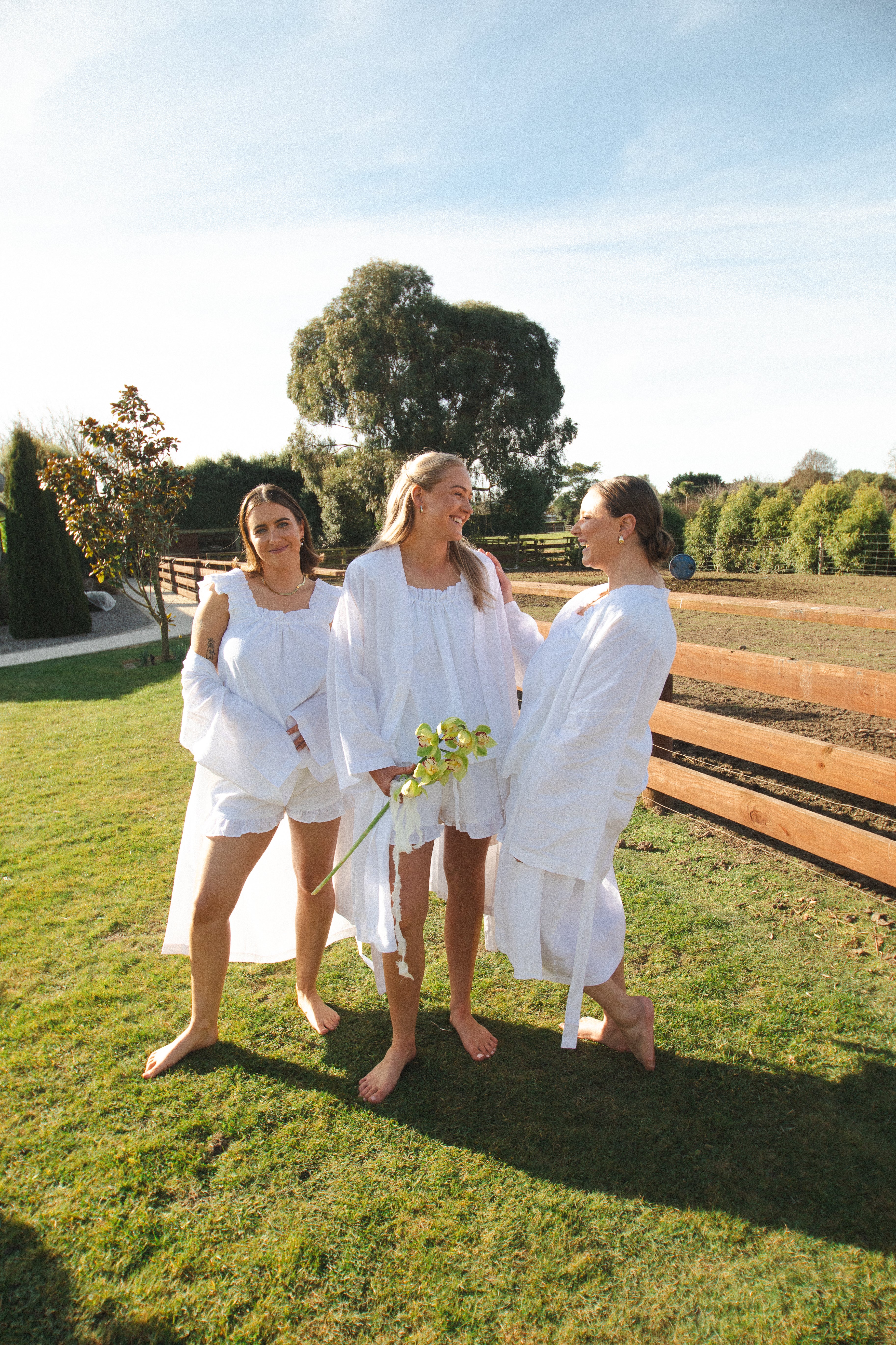 Mia White Linen Robe