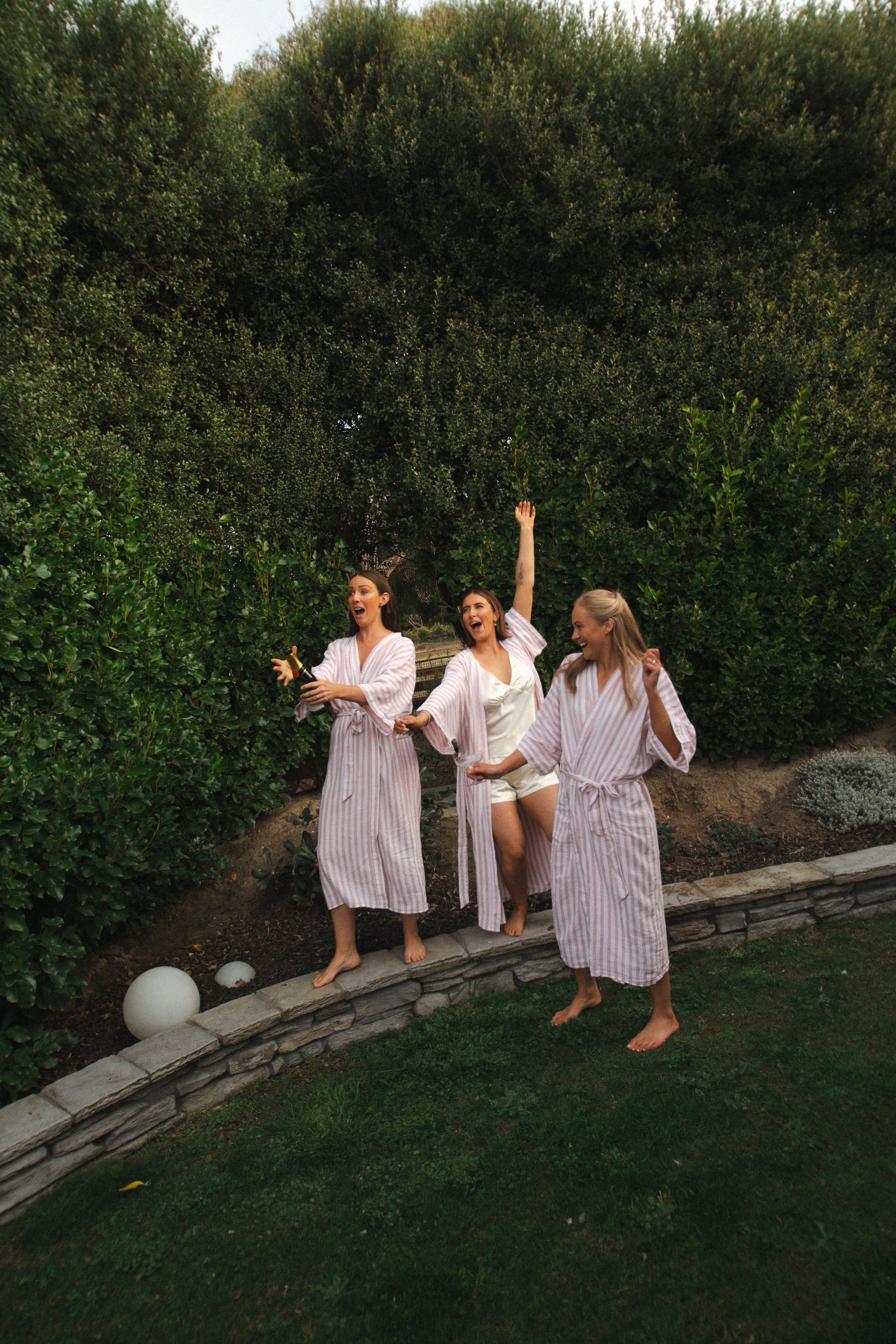 Sunny Pink Stripe Linen Robe