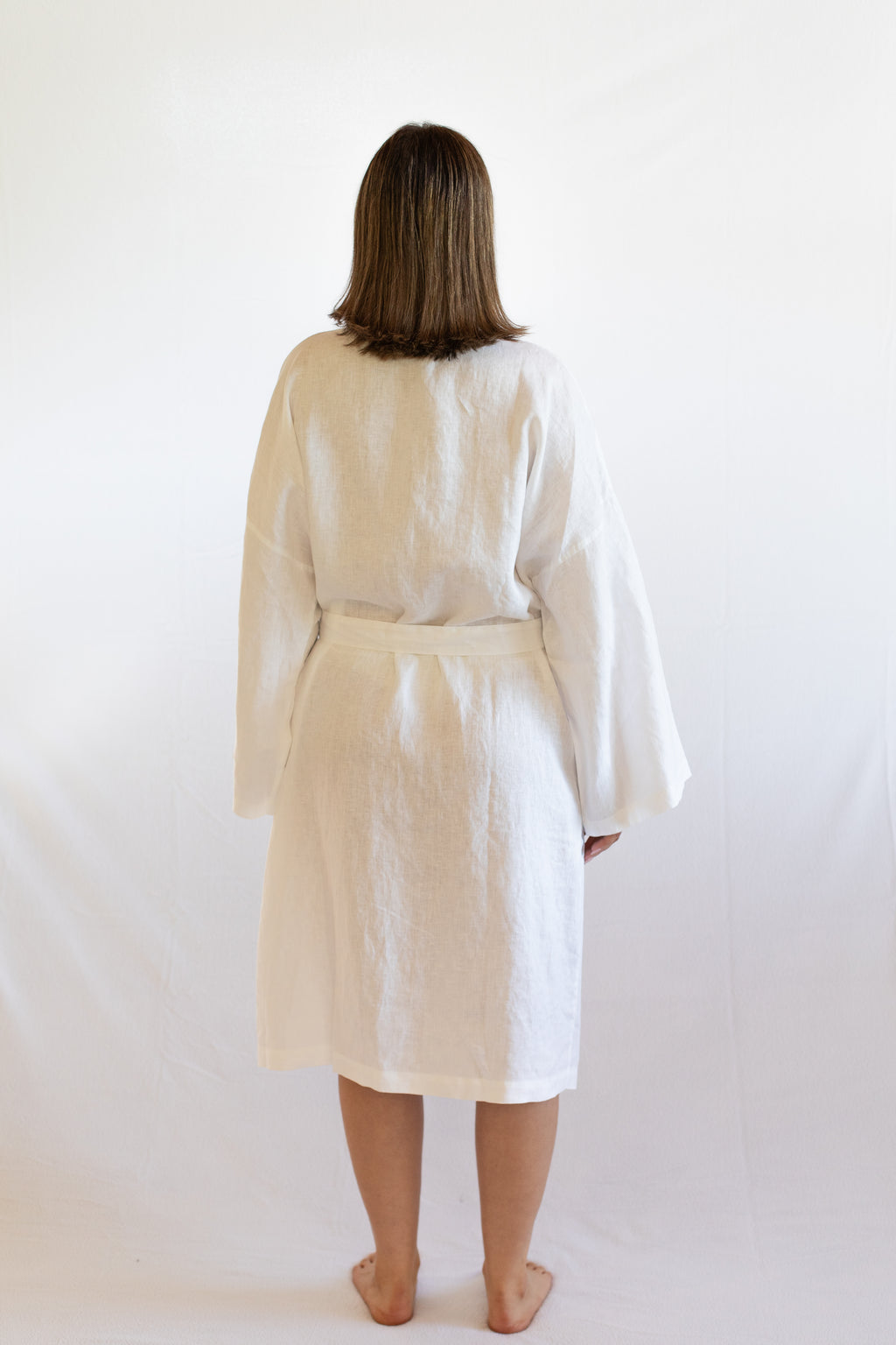 Mia White Linen Robe